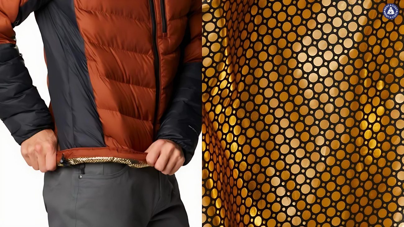 ภาพเทคโนโลยี Gold Dots ด้านในเสื้อกันหนาว Columbia Omni-Heat Infinity