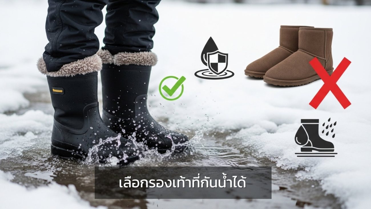 รองเท้ากันน้ำเทียบกับรองเท้าผ้าไม่กันน้ำ