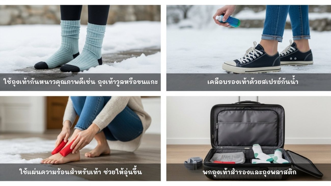 วิธีทำให้รองเท้าผ้าใบพร้อมลุยอากาศหนาวและหิมะ